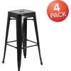 image:imageFlash Furniture Commercial Grade 30 High Backless Silver Metal IndoorOutdoor BarStool with Square SeatBlack