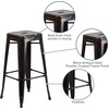 image:imageFlash Furniture Commercial Grade 30 High Backless Silver Metal IndoorOutdoor BarStool with Square SeatBlackantique Gold