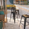 image:imageFlash Furniture Commercial Grade 30 High Backless Silver Metal IndoorOutdoor BarStool with Square SeatBlackantique Gold