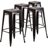 image:imageFlash Furniture Commercial Grade 30 High Backless Silver Metal IndoorOutdoor BarStool with Square SeatBlackantique Gold