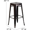 image:imageFlash Furniture Commercial Grade 30 High Backless Silver Metal IndoorOutdoor BarStool with Square SeatBlackantique Gold