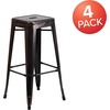 image:imageFlash Furniture Commercial Grade 30 High Backless Silver Metal IndoorOutdoor BarStool with Square SeatBlackantique Gold