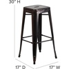 image:imageFlash Furniture Commercial Grade 30 High Backless Silver Metal IndoorOutdoor BarStool with Square SeatBlackantique Gold