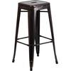 image:imageFlash Furniture Commercial Grade 30 High Backless Silver Metal IndoorOutdoor BarStool with Square SeatBlackantique Gold
