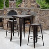 image:imageFlash Furniture Commercial Grade 30 High Backless Silver Metal IndoorOutdoor BarStool with Square SeatBlackantique Gold