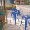 image:imageFlash Furniture Commercial Grade 30 High Backless Silver Metal IndoorOutdoor BarStool with Square SeatBlue