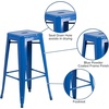 image:imageFlash Furniture Commercial Grade 30 High Backless Silver Metal IndoorOutdoor BarStool with Square SeatBlue