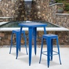 image:imageFlash Furniture Commercial Grade 30 High Backless Silver Metal IndoorOutdoor BarStool with Square SeatBlue