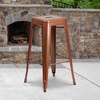 image:imageFlash Furniture Commercial Grade 30 High Backless Silver Metal IndoorOutdoor BarStool with Square SeatCopper