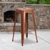 image:imageFlash Furniture Commercial Grade 30 High Backless Silver Metal IndoorOutdoor BarStool with Square SeatCopper