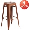 image:imageFlash Furniture Commercial Grade 30 High Backless Silver Metal IndoorOutdoor BarStool with Square SeatCopper