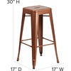 image:imageFlash Furniture Commercial Grade 30 High Backless Silver Metal IndoorOutdoor BarStool with Square SeatCopper