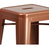 image:imageFlash Furniture Commercial Grade 30 High Backless Silver Metal IndoorOutdoor BarStool with Square SeatCopper