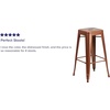 image:imageFlash Furniture Commercial Grade 30 High Backless Silver Metal IndoorOutdoor BarStool with Square SeatCopper