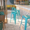 image:imageFlash Furniture Commercial Grade 30 High Backless Silver Metal IndoorOutdoor BarStool with Square SeatCrystal Tealblue