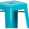 image:imageFlash Furniture Commercial Grade 30 High Backless Silver Metal IndoorOutdoor BarStool with Square SeatCrystal Tealblue