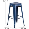 image:imageFlash Furniture Commercial Grade 30 High Backless Silver Metal IndoorOutdoor BarStool with Square SeatDistressed Antique Blue