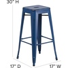 image:imageFlash Furniture Commercial Grade 30 High Backless Silver Metal IndoorOutdoor BarStool with Square SeatDistressed Antique Blue