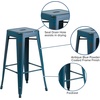 image:imageFlash Furniture Commercial Grade 30 High Backless Silver Metal IndoorOutdoor BarStool with Square SeatDistressed Antique Blue