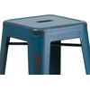 image:imageFlash Furniture Commercial Grade 30 High Backless Silver Metal IndoorOutdoor BarStool with Square SeatDistressed Antique Blue