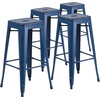 image:imageFlash Furniture Commercial Grade 30 High Backless Silver Metal IndoorOutdoor BarStool with Square SeatDistressed Antique Blue