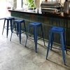 image:imageFlash Furniture Commercial Grade 30 High Backless Silver Metal IndoorOutdoor BarStool with Square SeatDistressed Antique Blue