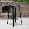 image:imageFlash Furniture Commercial Grade 30 High Backless Silver Metal IndoorOutdoor BarStool with Square SeatDistressed Black
