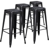 image:imageFlash Furniture Commercial Grade 30 High Backless Silver Metal IndoorOutdoor BarStool with Square SeatDistressed Black