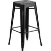 image:imageFlash Furniture Commercial Grade 30 High Backless Silver Metal IndoorOutdoor BarStool with Square SeatDistressed Black