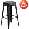 image:imageFlash Furniture Commercial Grade 30 High Backless Silver Metal IndoorOutdoor BarStool with Square SeatDistressed Black