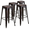 image:imageFlash Furniture Commercial Grade 30 High Backless Silver Metal IndoorOutdoor BarStool with Square SeatDistressed Copper
