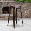 image:imageFlash Furniture Commercial Grade 30 High Backless Silver Metal IndoorOutdoor BarStool with Square SeatDistressed Copper