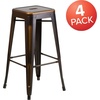 image:imageFlash Furniture Commercial Grade 30 High Backless Silver Metal IndoorOutdoor BarStool with Square SeatDistressed Copper