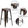 image:imageFlash Furniture Commercial Grade 30 High Backless Silver Metal IndoorOutdoor BarStool with Square SeatDistressed Copper