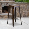 image:imageFlash Furniture Commercial Grade 30 High Backless Silver Metal IndoorOutdoor BarStool with Square SeatDistressed Copper