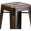 image:imageFlash Furniture Commercial Grade 30 High Backless Silver Metal IndoorOutdoor BarStool with Square SeatDistressed Copper