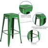 image:imageFlash Furniture Commercial Grade 30 High Backless Silver Metal IndoorOutdoor BarStool with Square SeatDistressed Green