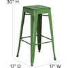 image:imageFlash Furniture Commercial Grade 30 High Backless Silver Metal IndoorOutdoor BarStool with Square SeatDistressed Green