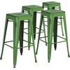 image:imageFlash Furniture Commercial Grade 30 High Backless Silver Metal IndoorOutdoor BarStool with Square SeatDistressed Green