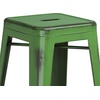 image:imageFlash Furniture Commercial Grade 30 High Backless Silver Metal IndoorOutdoor BarStool with Square SeatDistressed Green
