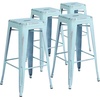 image:imageFlash Furniture Commercial Grade 30 High Backless Silver Metal IndoorOutdoor BarStool with Square SeatDistressed Greenblue