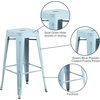 image:imageFlash Furniture Commercial Grade 30 High Backless Silver Metal IndoorOutdoor BarStool with Square SeatDistressed Greenblue