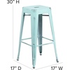 image:imageFlash Furniture Commercial Grade 30 High Backless Silver Metal IndoorOutdoor BarStool with Square SeatDistressed Greenblue