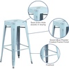 image:imageFlash Furniture Commercial Grade 30 High Backless Silver Metal IndoorOutdoor BarStool with Square SeatDistressed Greenblue