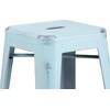 image:imageFlash Furniture Commercial Grade 30 High Backless Silver Metal IndoorOutdoor BarStool with Square SeatDistressed Greenblue