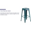image:imageFlash Furniture Commercial Grade 30 High Backless Silver Metal IndoorOutdoor BarStool with Square SeatDistressed Kelly Blueteal