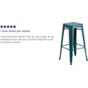 image:imageFlash Furniture Commercial Grade 30 High Backless Silver Metal IndoorOutdoor BarStool with Square SeatDistressed Kelly Blueteal