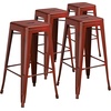 image:imageFlash Furniture Commercial Grade 30 High Backless Silver Metal IndoorOutdoor BarStool with Square SeatDistressed Kelly Red