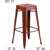 image:imageFlash Furniture Commercial Grade 30 High Backless Silver Metal IndoorOutdoor BarStool with Square SeatDistressed Kelly Red