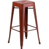 image:imageFlash Furniture Commercial Grade 30 High Backless Silver Metal IndoorOutdoor BarStool with Square SeatDistressed Kelly Red